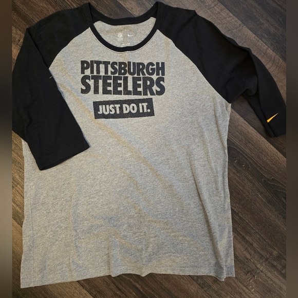 Ladies 3/4 Sleeve Pittsburgh steelers Nike Just Do It Tee XXL - Picture 1 of 5